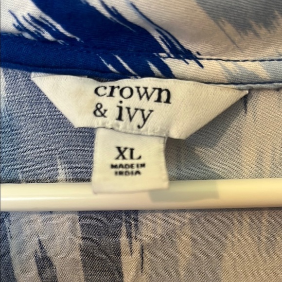 crown & Ivy Blue Patterned Women's Dress xl - Picture 2 of 7